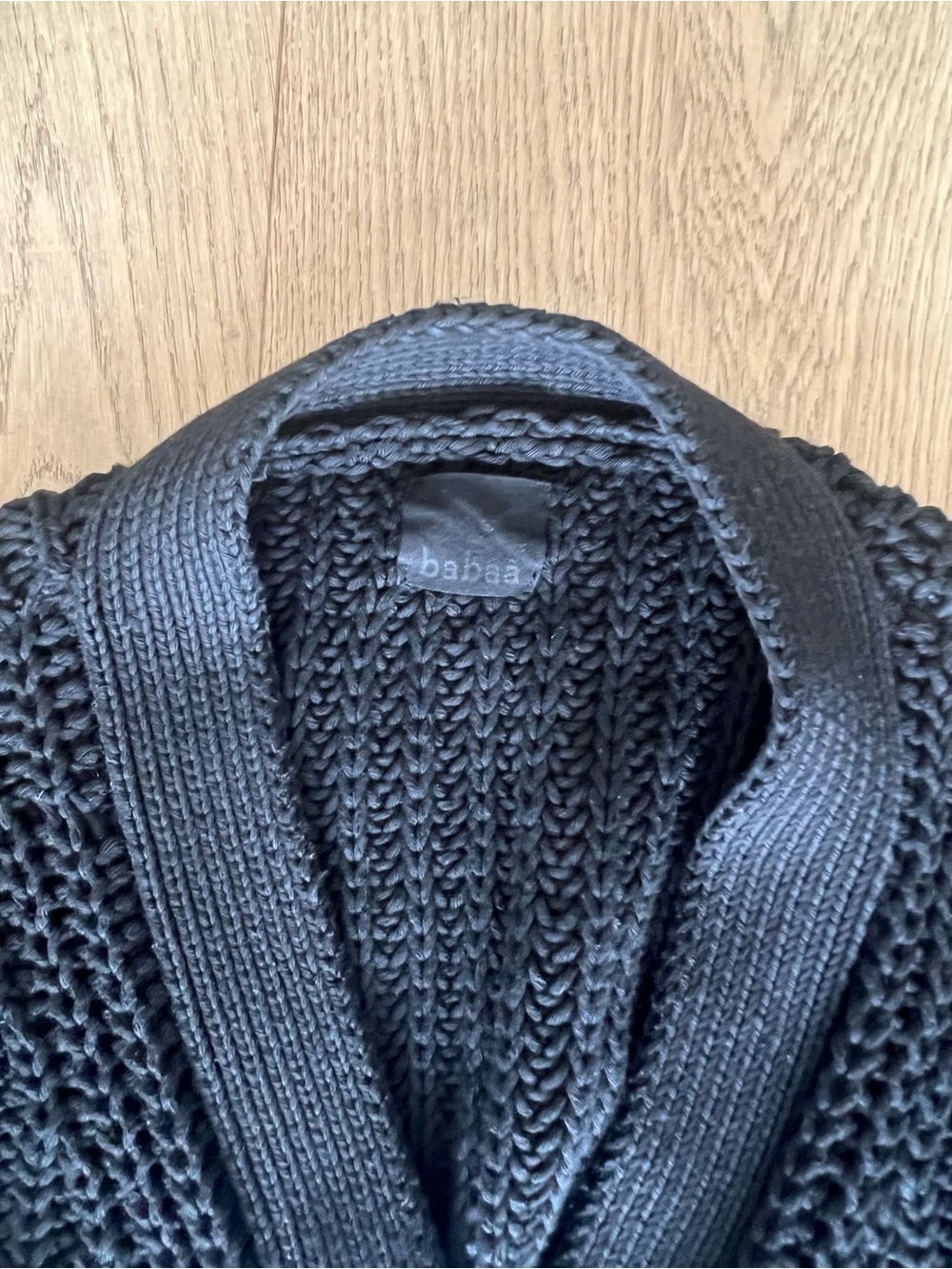 Babaa Black Chunky Knit Button-Up Sweater Cardigan - Picture 2 of 2